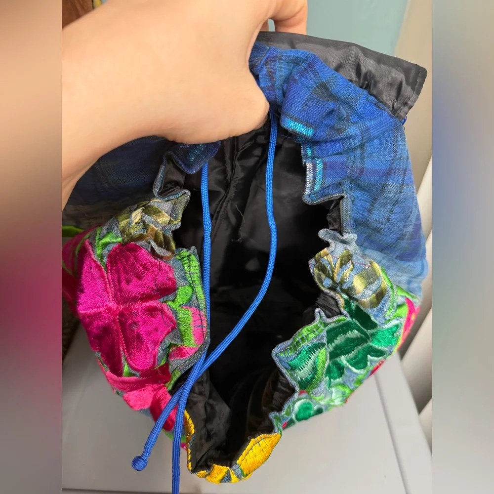 Handmade Floral Embroidered Boho Travel Vacation Beach Travel Backpack